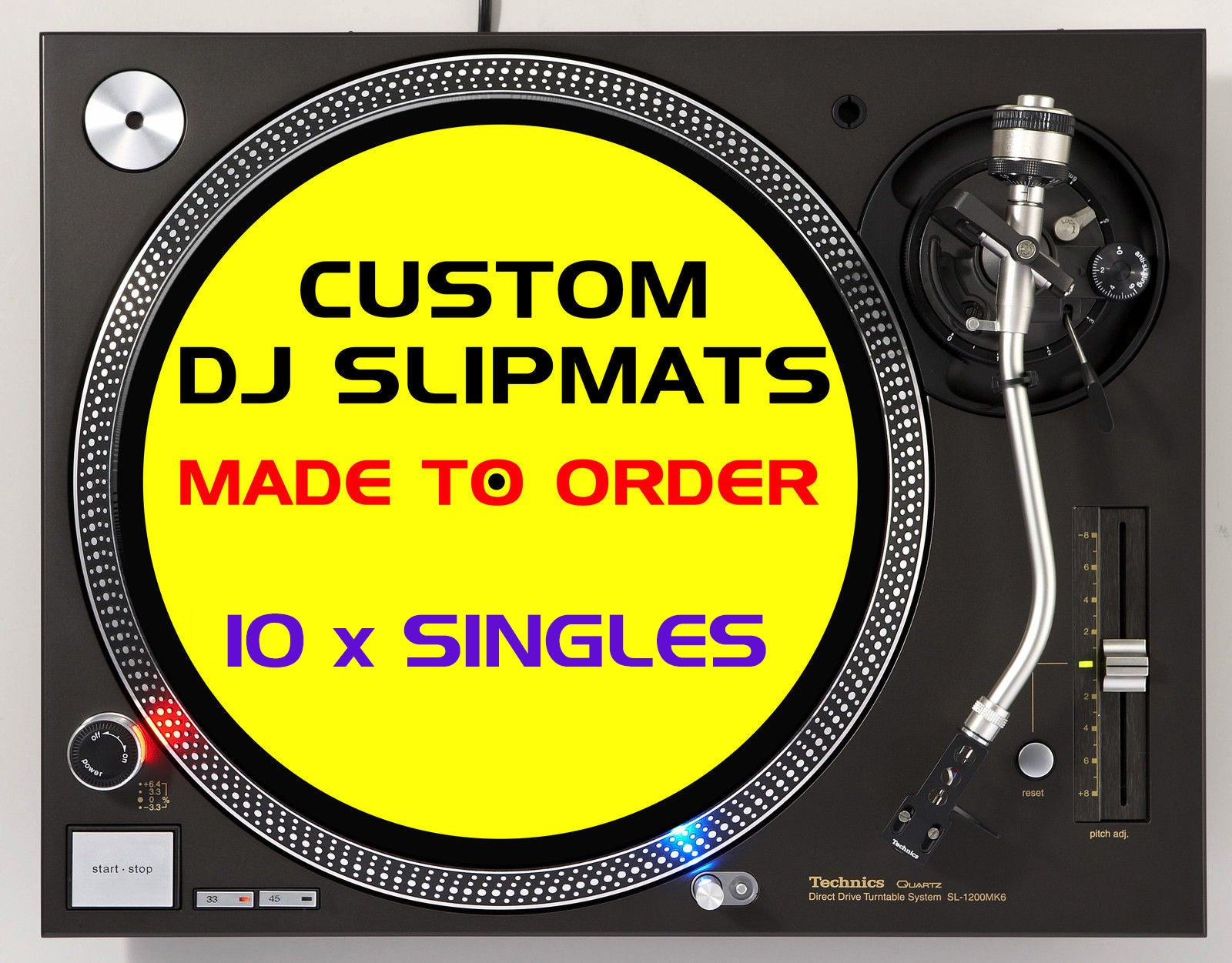 12" Custom Printed Slipmat ( 10 x singles) image 0