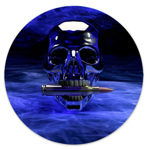3D Liquid Metal Skull with Bullet image 0