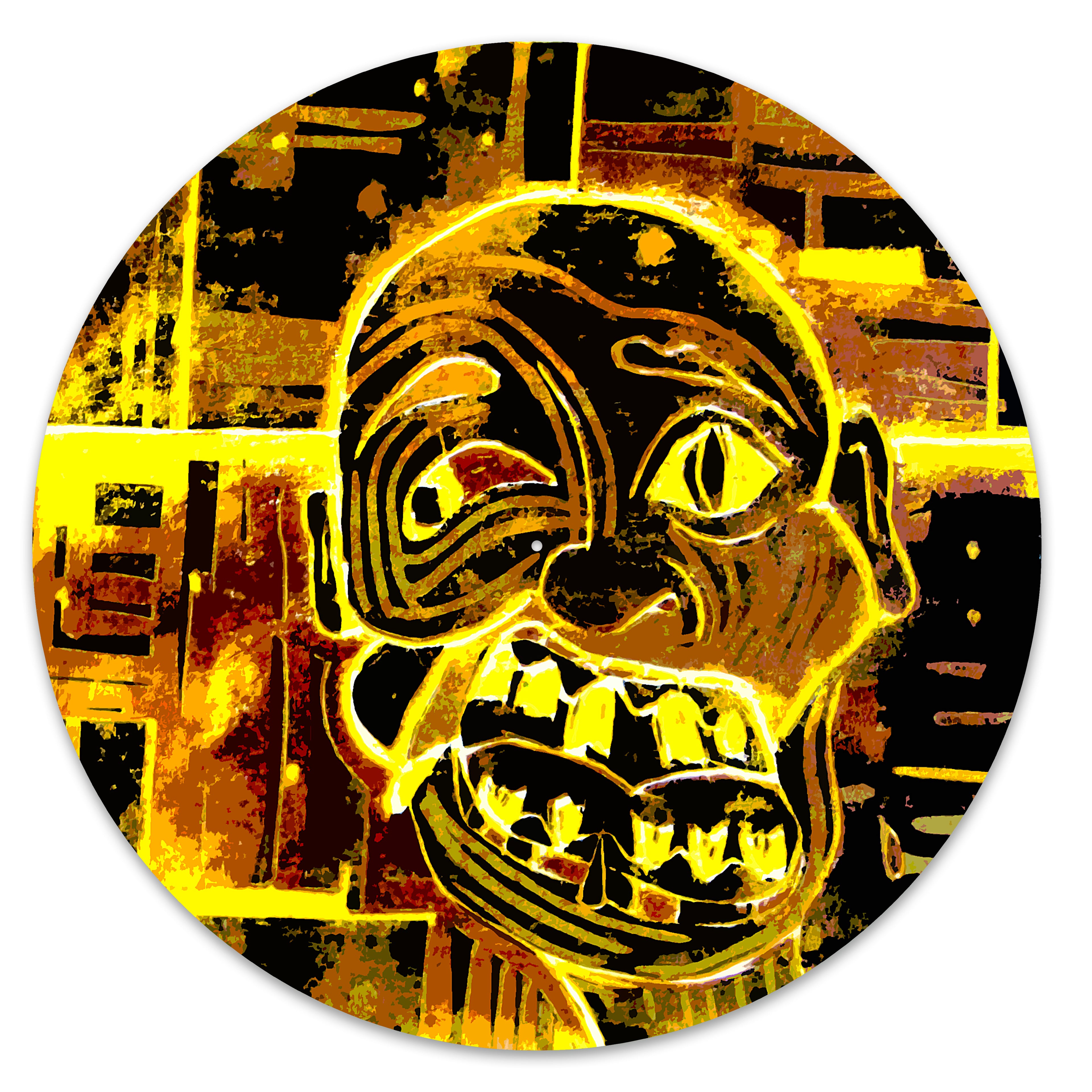 Scary Crazy Face Art Yellow image 0