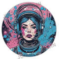 Blue and Pink Space Girl -  Original artwork by Junior Tomlin image 0