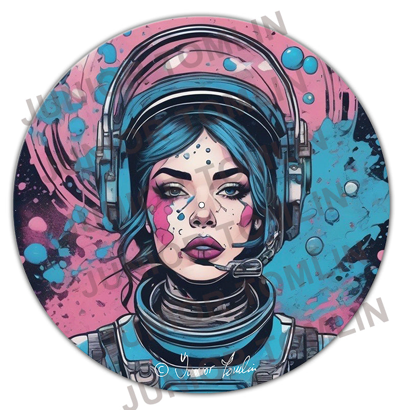 Blue and Pink Space Girl -  Original artwork by Junior Tomlin image 0