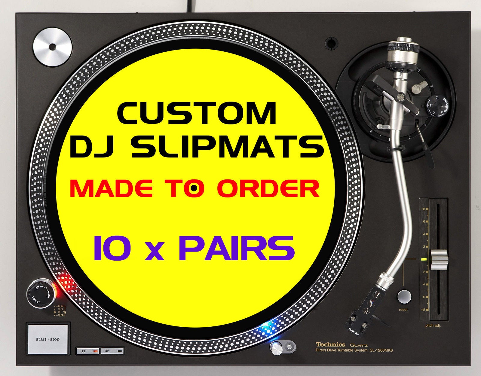 12" Custom Printed Slipmats (10 x Pairs) image 0