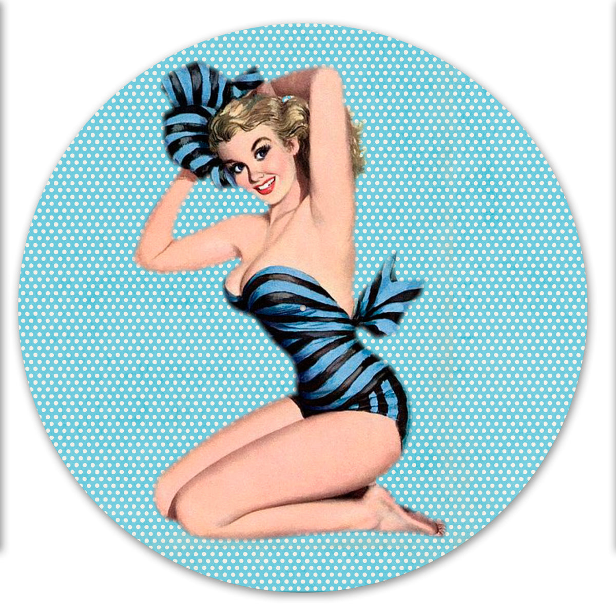 Retro Pin Up - Blue Lady image 0