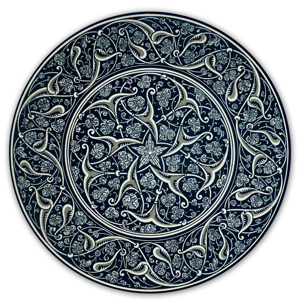 19th Century Navy Floral Pattern