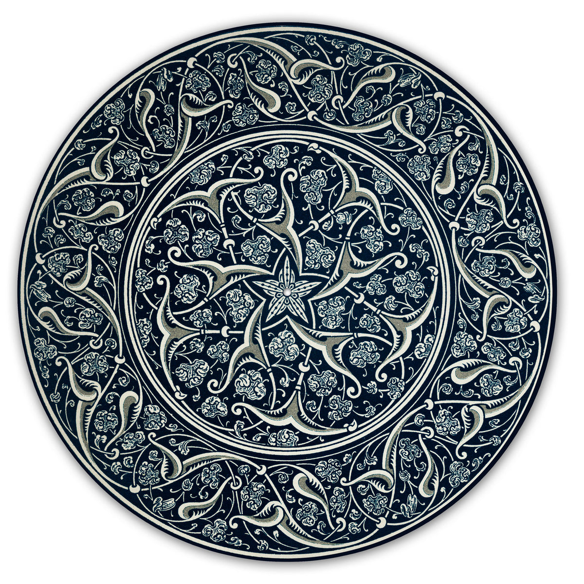 19th Century Navy Floral Pattern