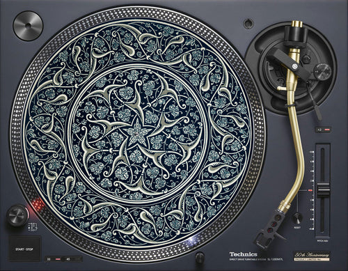 19th Century Navy Floral Pattern
