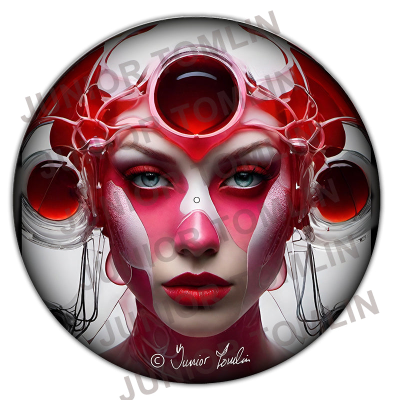 Red & White  Girl -  Original artwork by Junior Tomli image 0